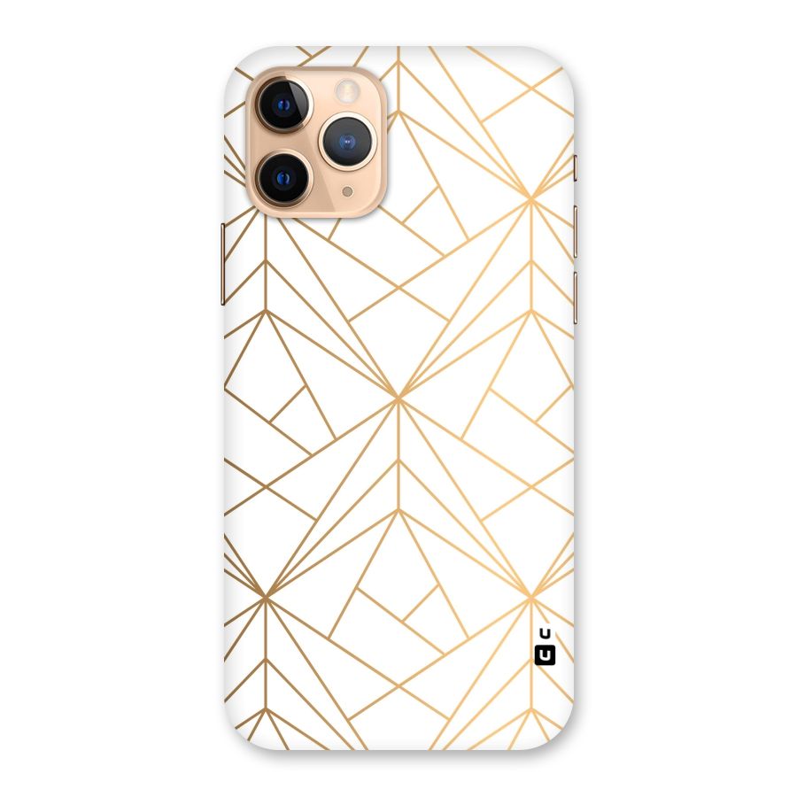 White Golden Zig Zag Back Case for iPhone 11 Pro