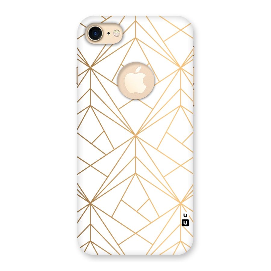 White Golden Zig Zag Back Case for iPhone 7 Logo Cut