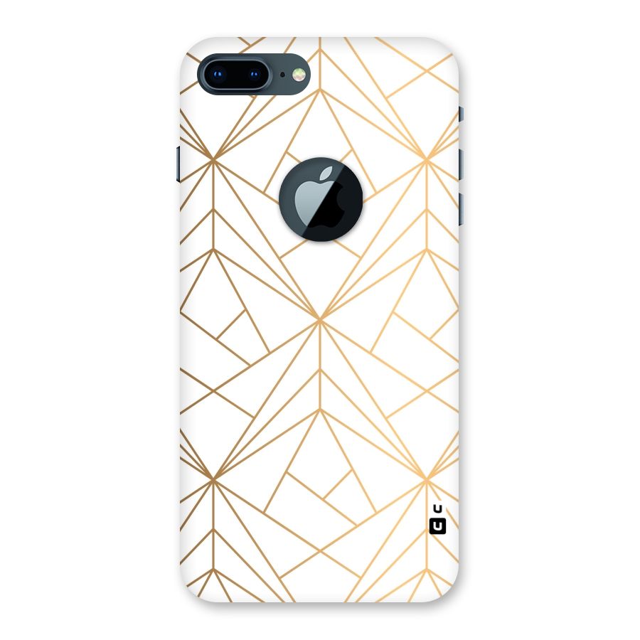 White Golden Zig Zag Back Case for iPhone 7 Plus Logo Cut