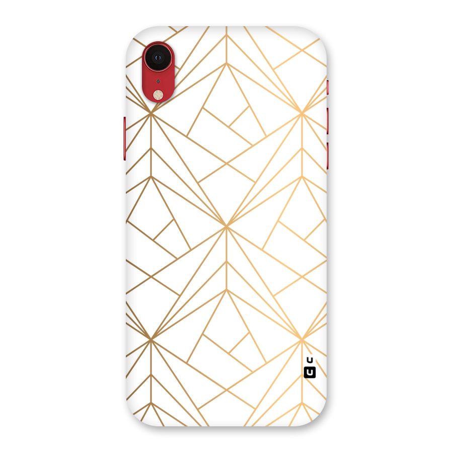 White Golden Zig Zag Back Case for iPhone XR