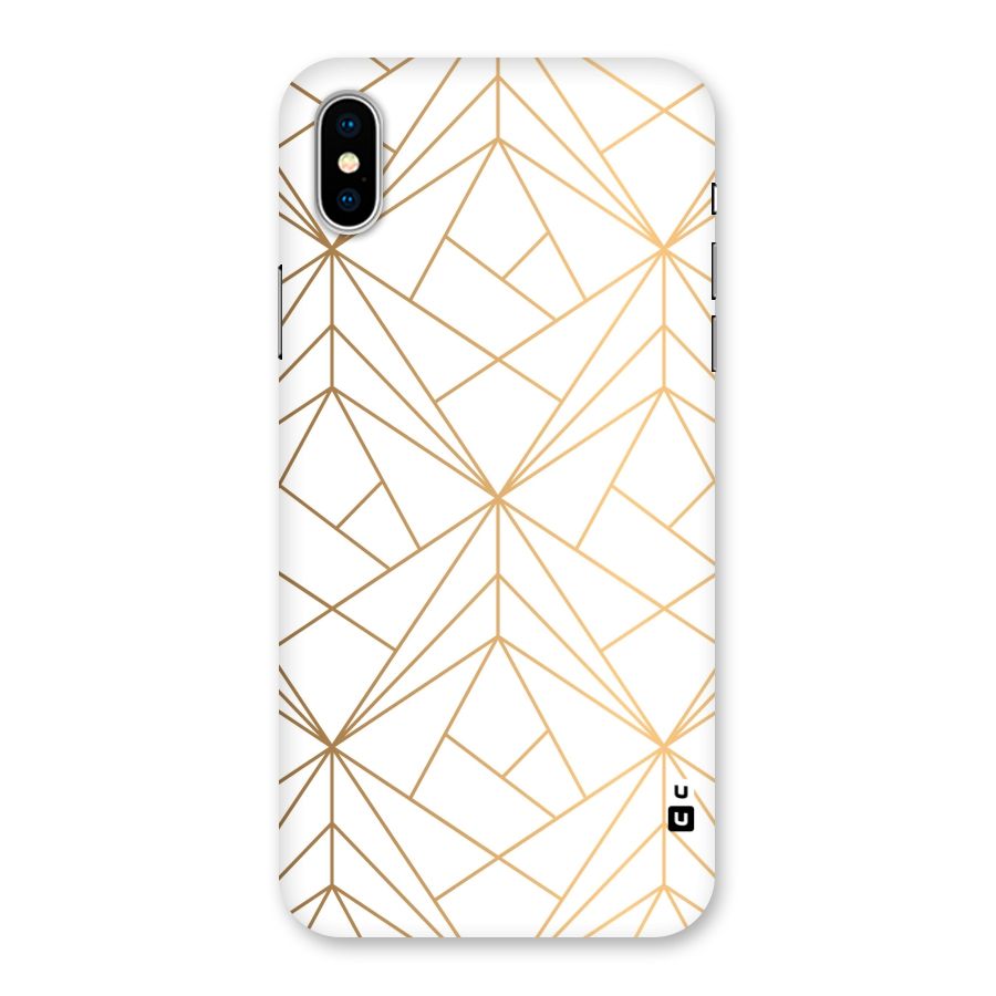 White Golden Zig Zag Back Case for iPhone XS