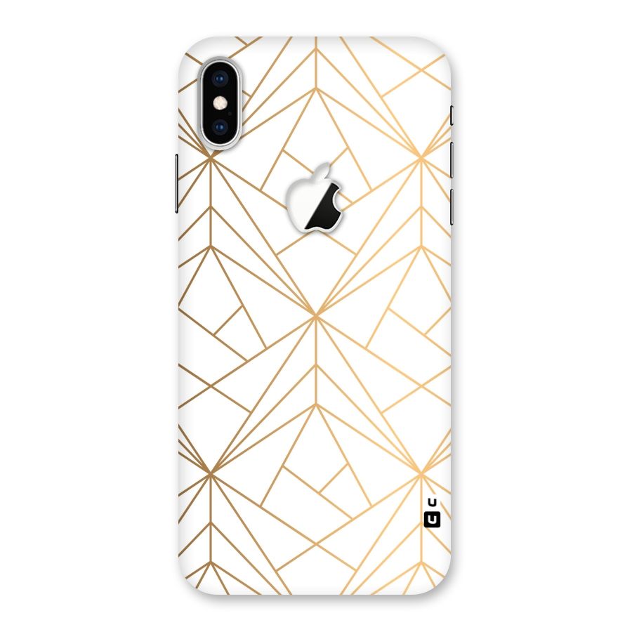 White Golden Zig Zag Back Case for iPhone XS Max Apple Cut
