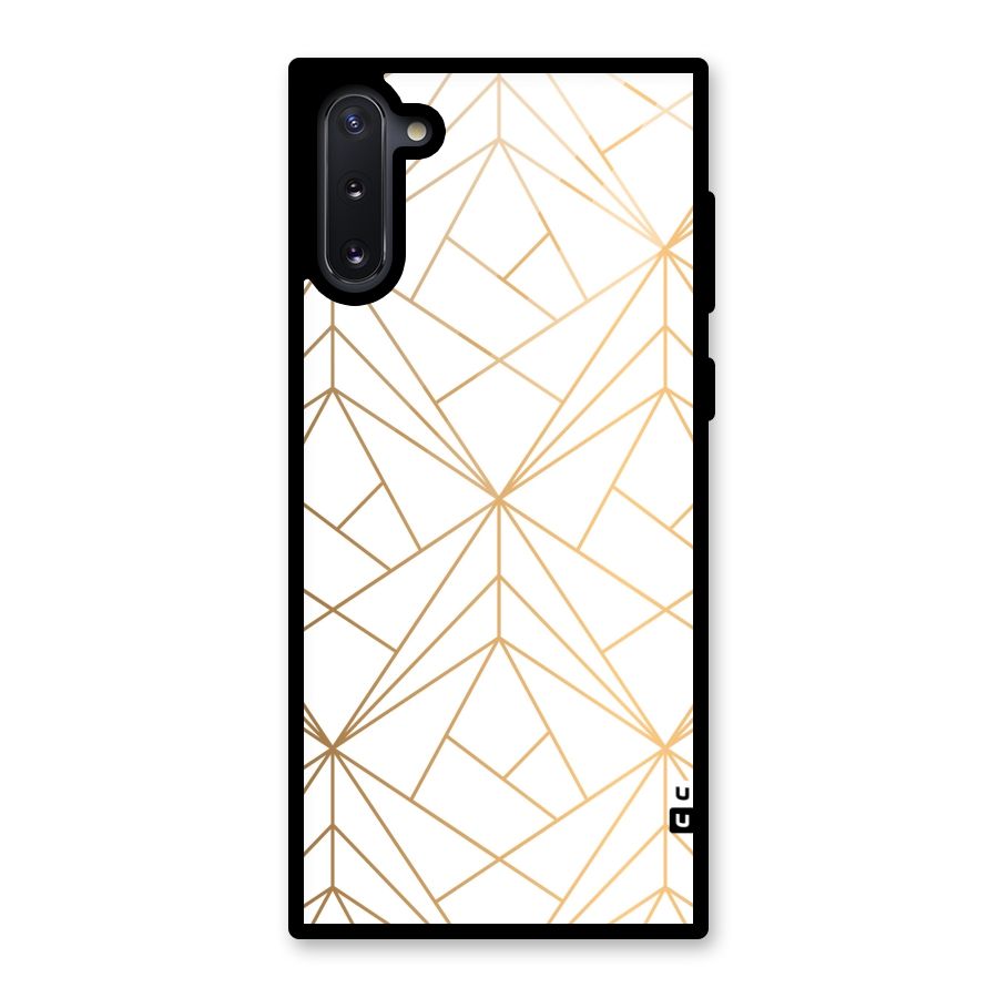 White Golden Zig Zag Glass Back Case for Galaxy Note 10