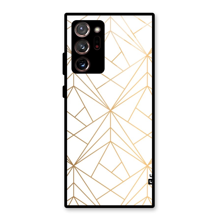 White Golden Zig Zag Glass Back Case for Galaxy Note 20 Ultra