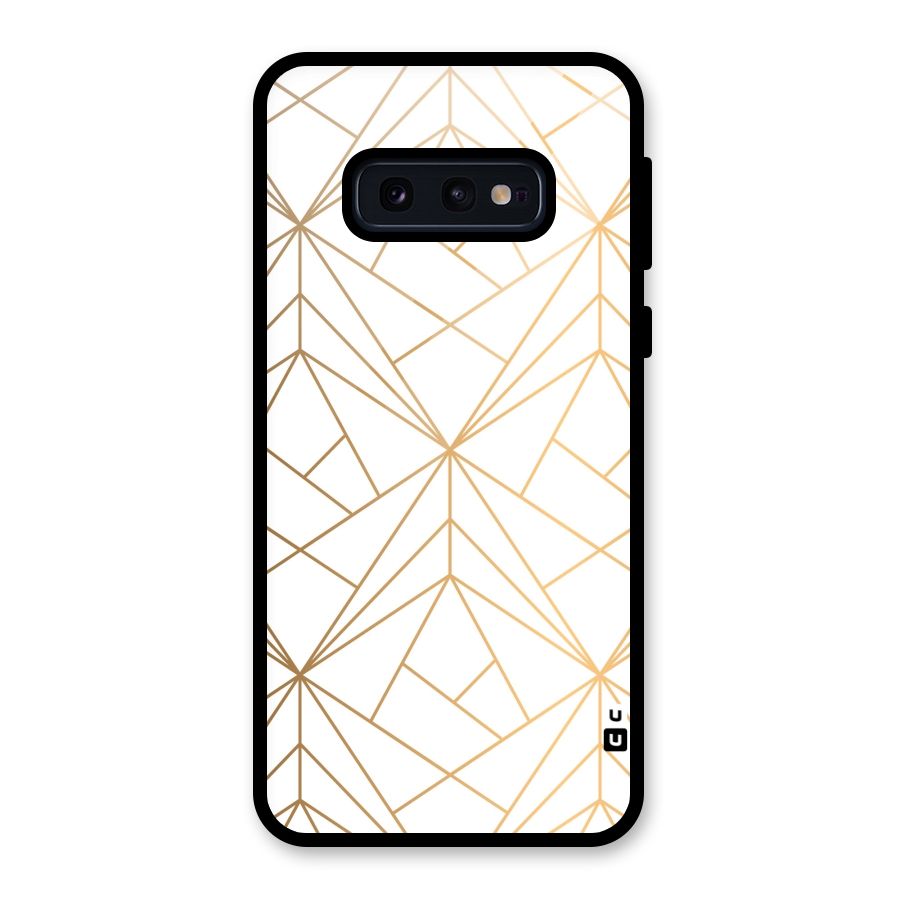White Golden Zig Zag Glass Back Case for Galaxy S10e