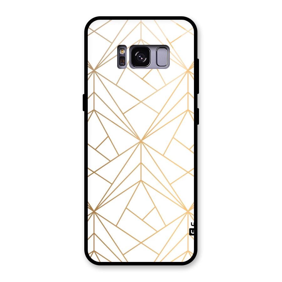 White Golden Zig Zag Glass Back Case for Galaxy S8
