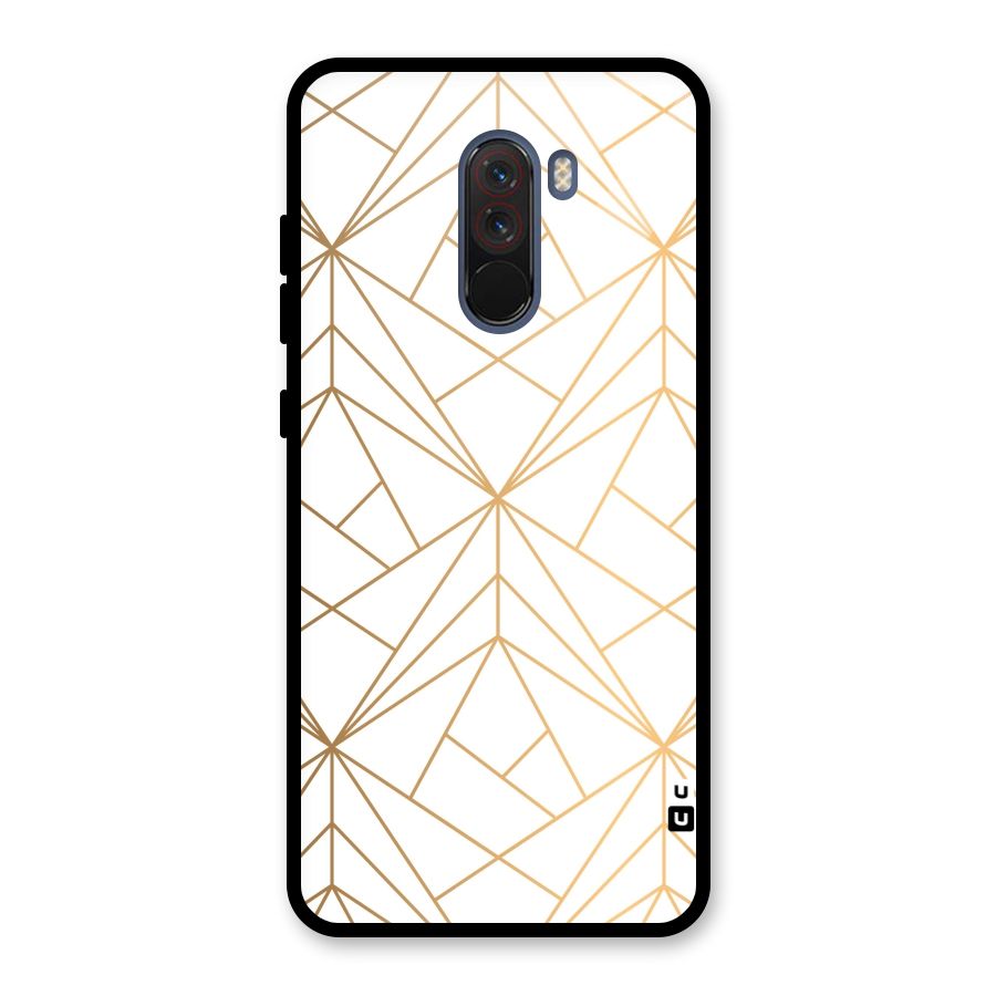 White Golden Zig Zag Glass Back Case for Poco F1