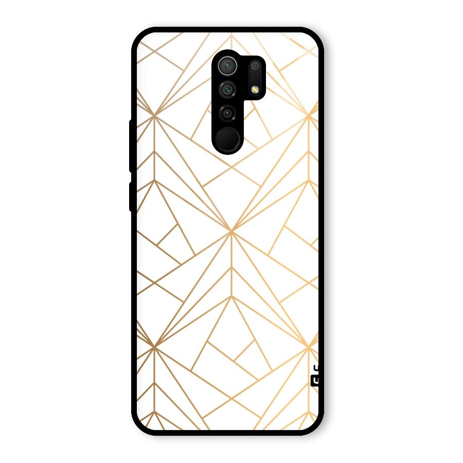 White Golden Zig Zag Glass Back Case for Poco M2