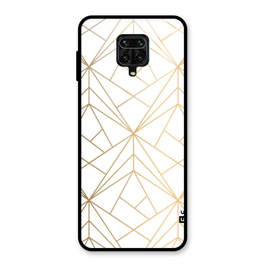 White Golden Zig Zag Glass Back Case for Poco M2 Pro