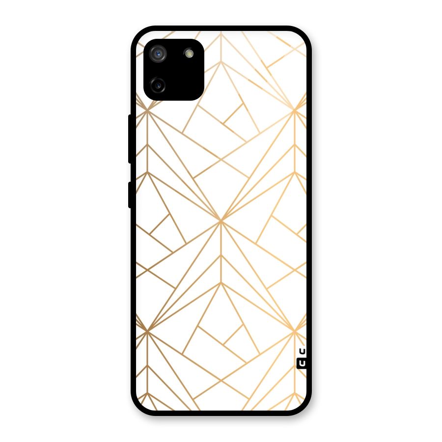 White Golden Zig Zag Glass Back Case for Realme C11