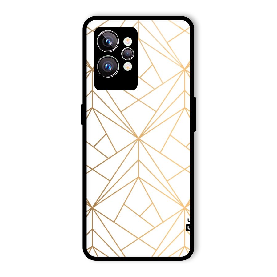White Golden Zig Zag Glass Back Case for Realme GT2 Pro