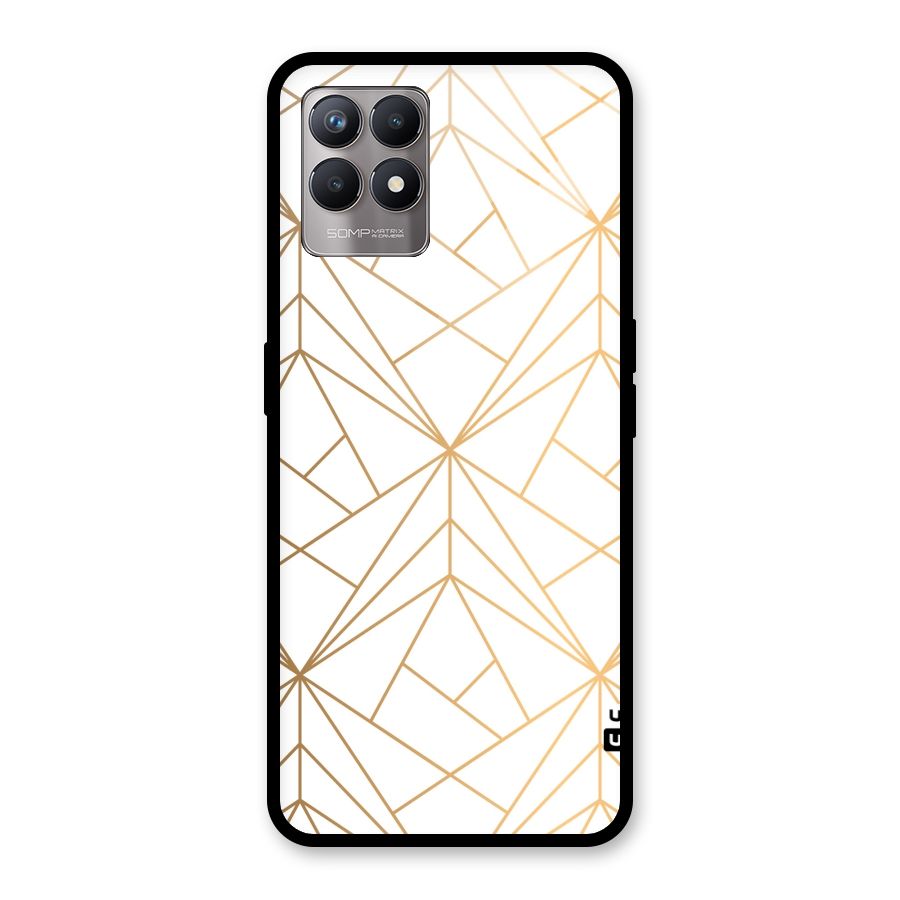 White Golden Zig Zag Glass Back Case for Realme Narzo 50