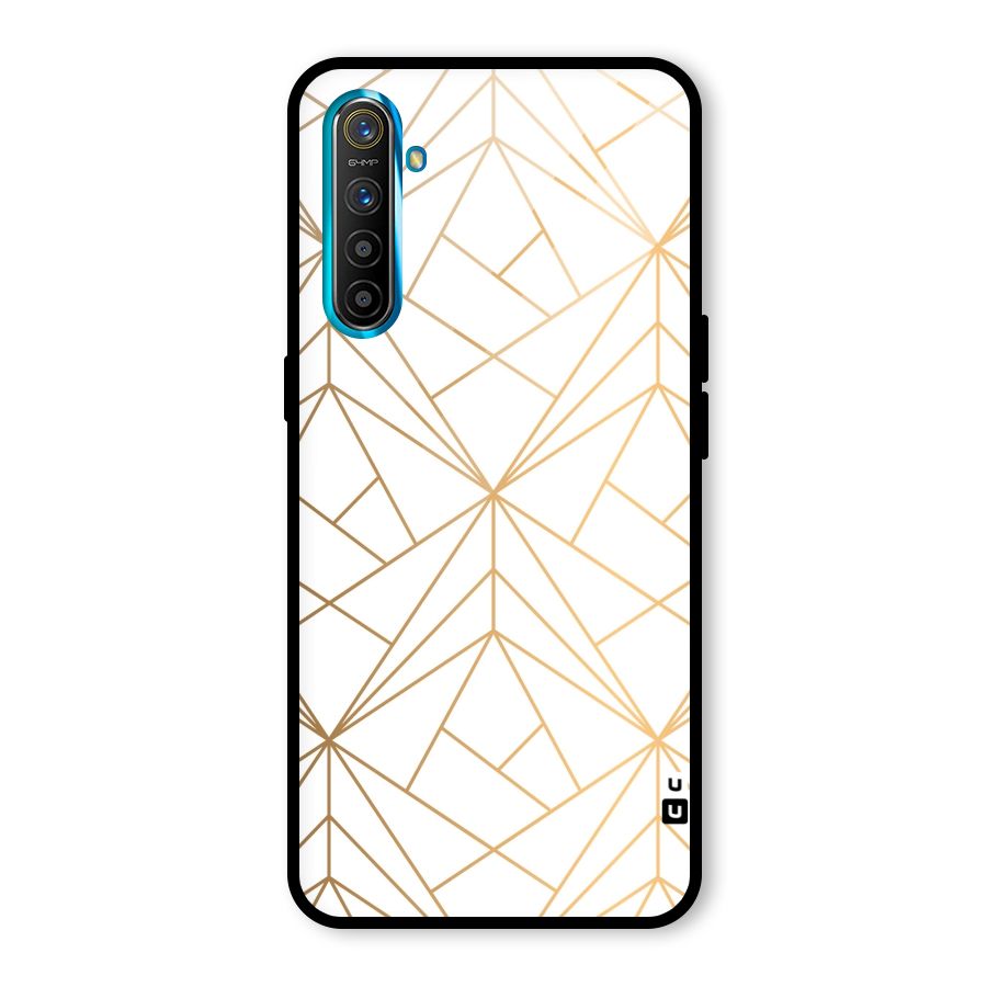 White Golden Zig Zag Glass Back Case for Realme X2