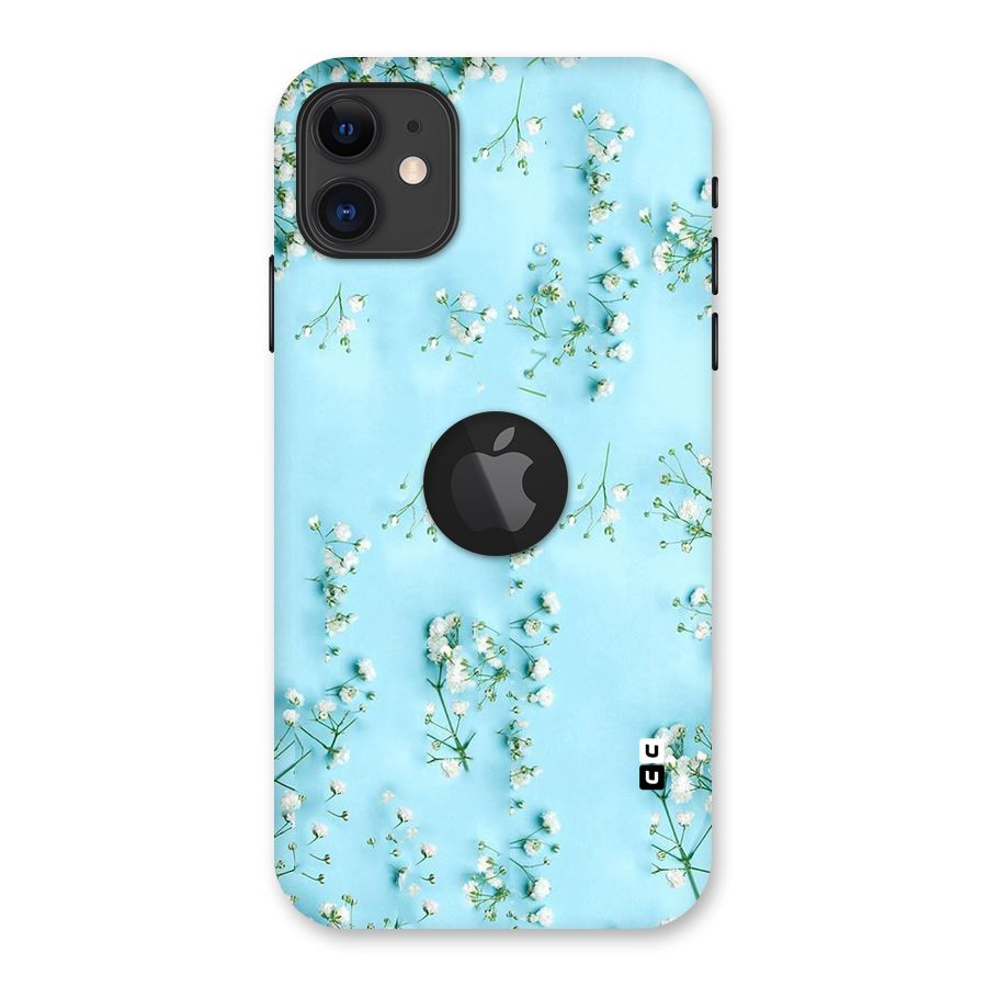 White Lily Design Back Case for iPhone 11 Logo Cut