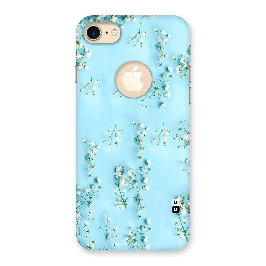 White Lily Design Back Case for iPhone 8 Logo Cut