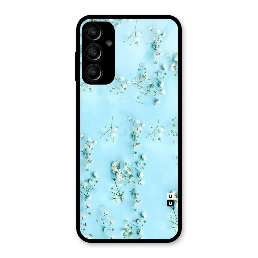 White Lily Design Glass Back Case for Galaxy A14 5G