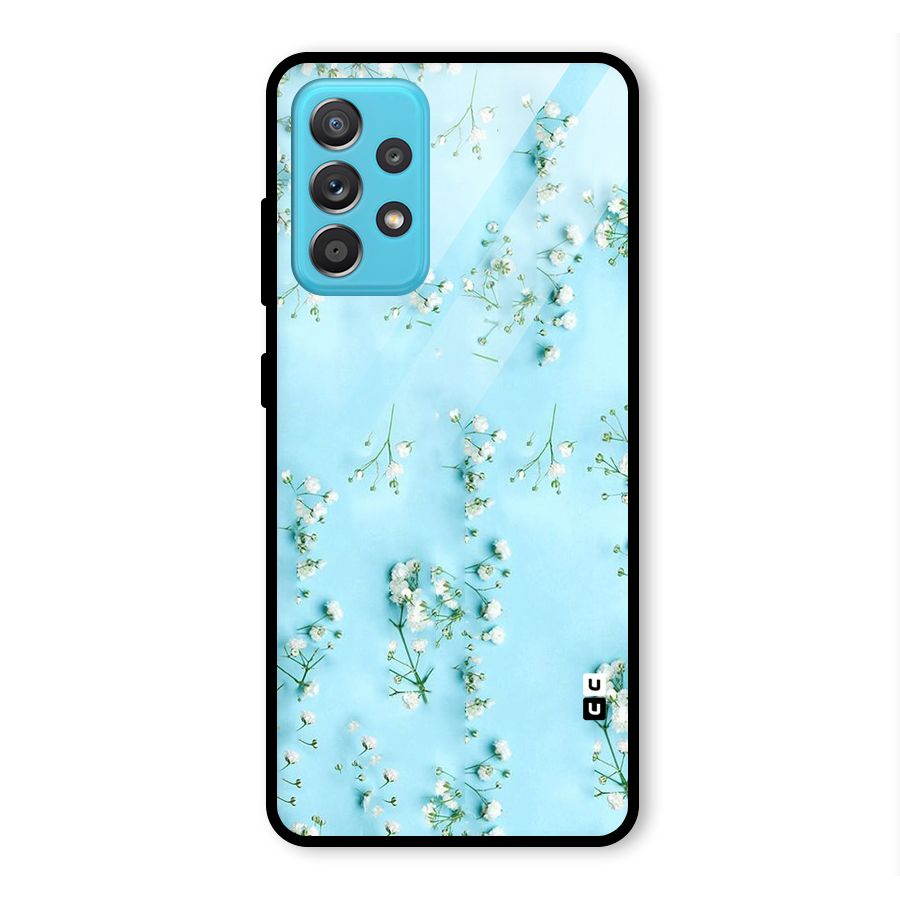 White Lily Design Glass Back Case for Galaxy A52s 5G