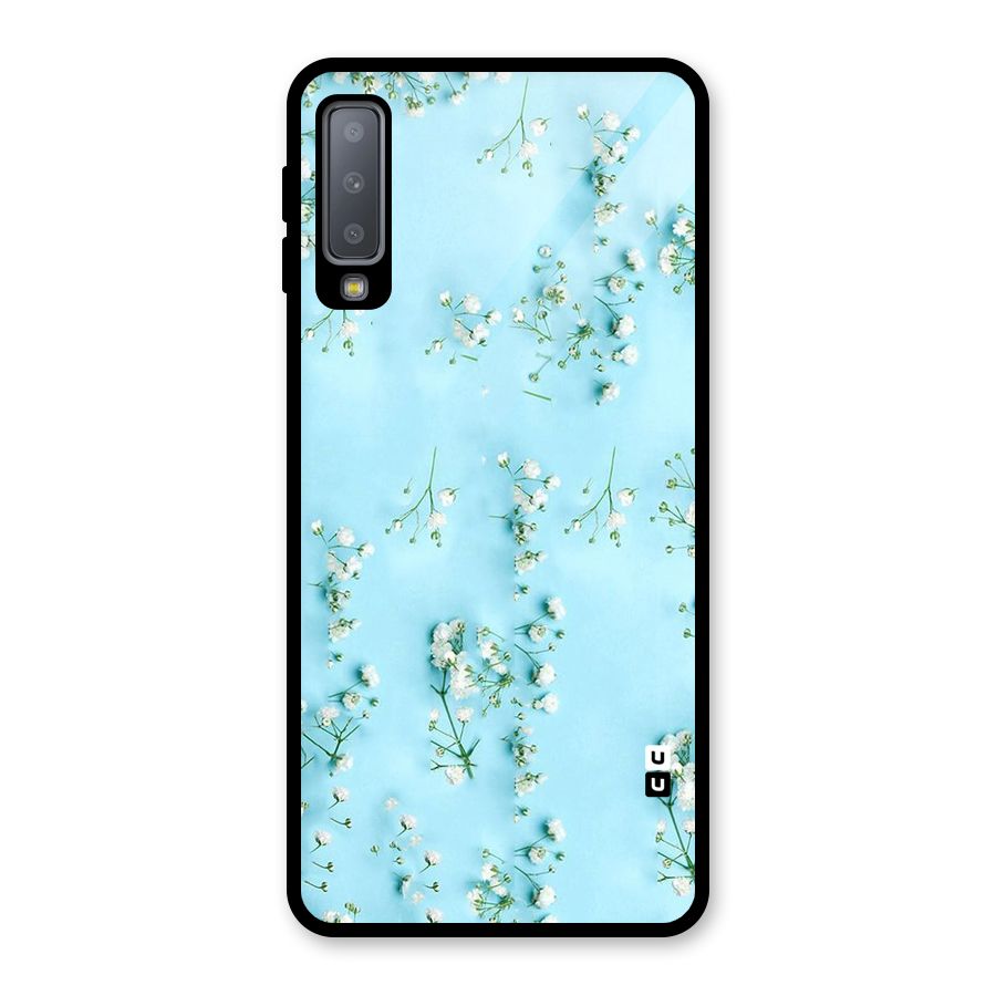 White Lily Design Glass Back Case for Galaxy A7 (2018)