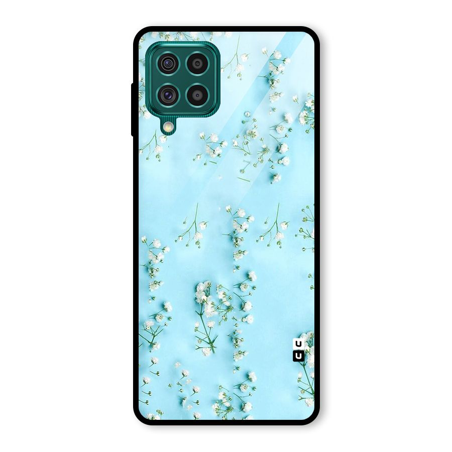 White Lily Design Glass Back Case for Galaxy F62
