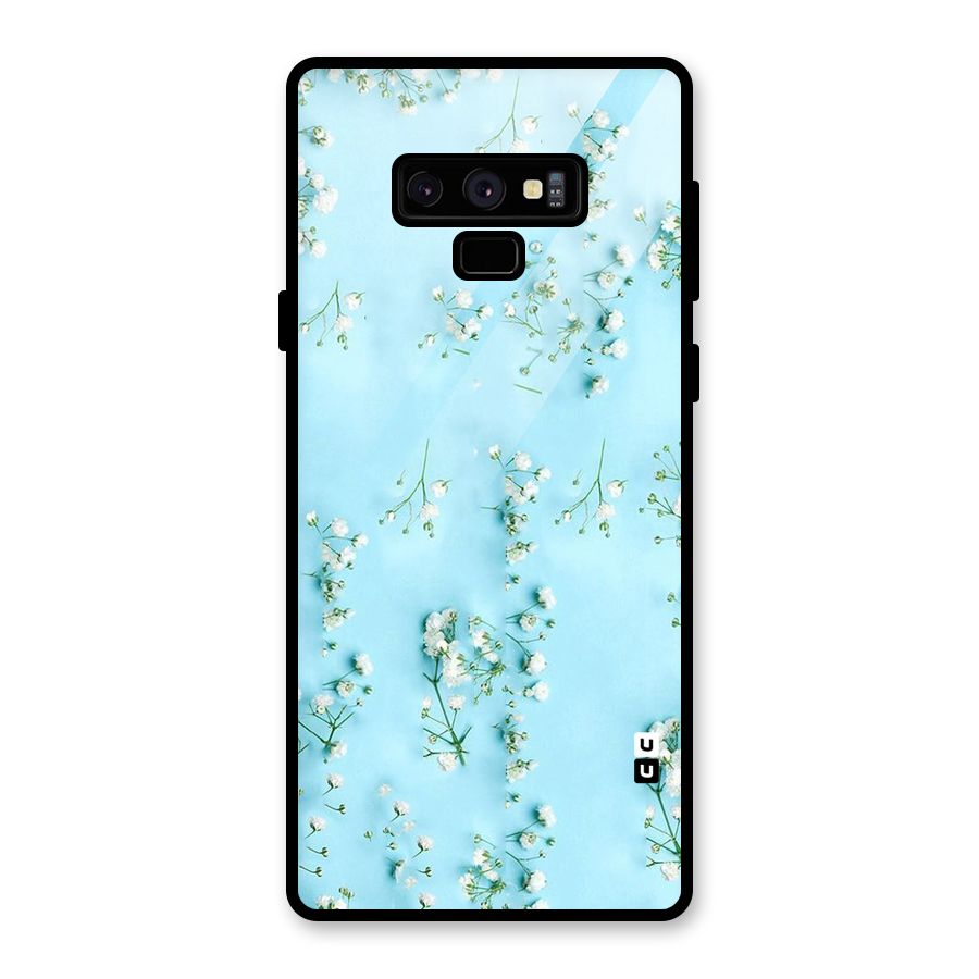 White Lily Design Glass Back Case for Galaxy Note 9