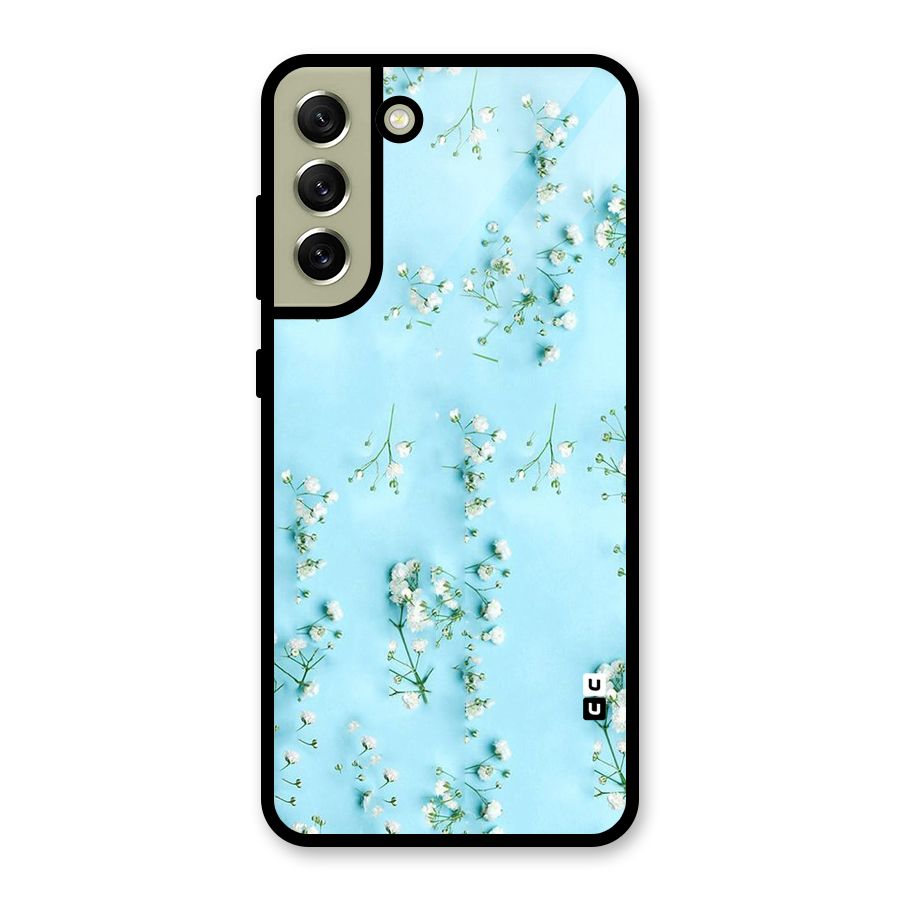 White Lily Design Glass Back Case for Galaxy S21 FE 5G