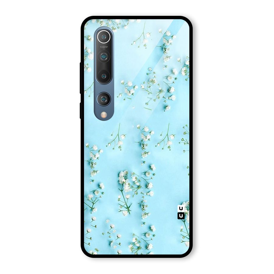 White Lily Design Glass Back Case for Mi 10