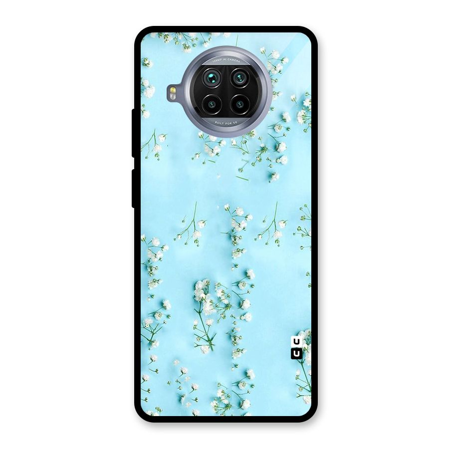 White Lily Design Glass Back Case for Mi 10i