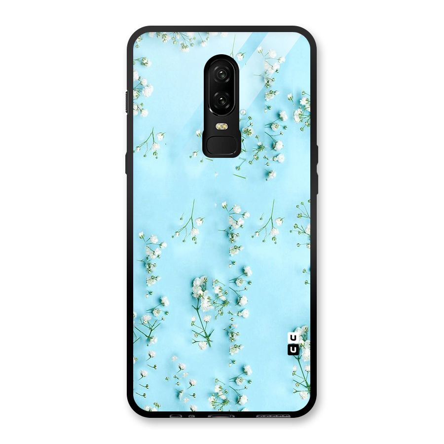 White Lily Design Glass Back Case for OnePlus 6
