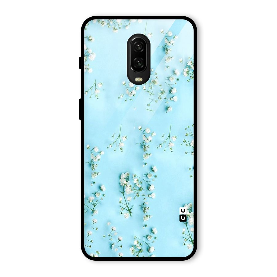 White Lily Design Glass Back Case for OnePlus 6T