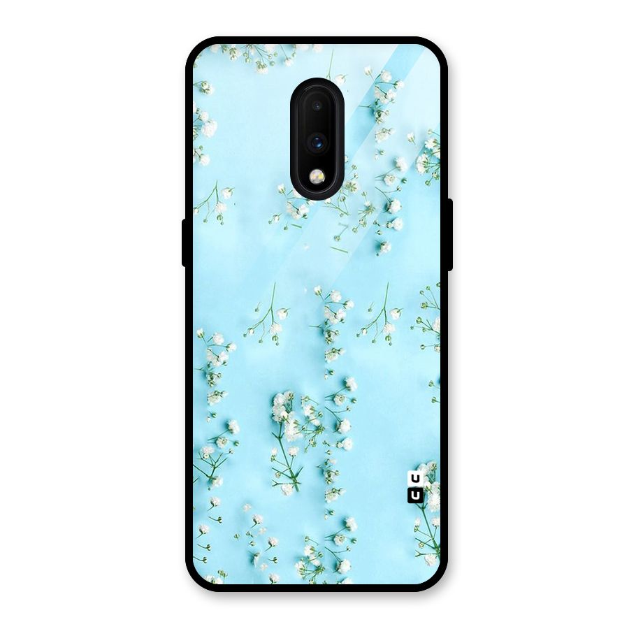 White Lily Design Glass Back Case for OnePlus 7