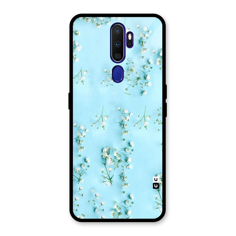 White Lily Design Glass Back Case for Oppo A9 (2020)
