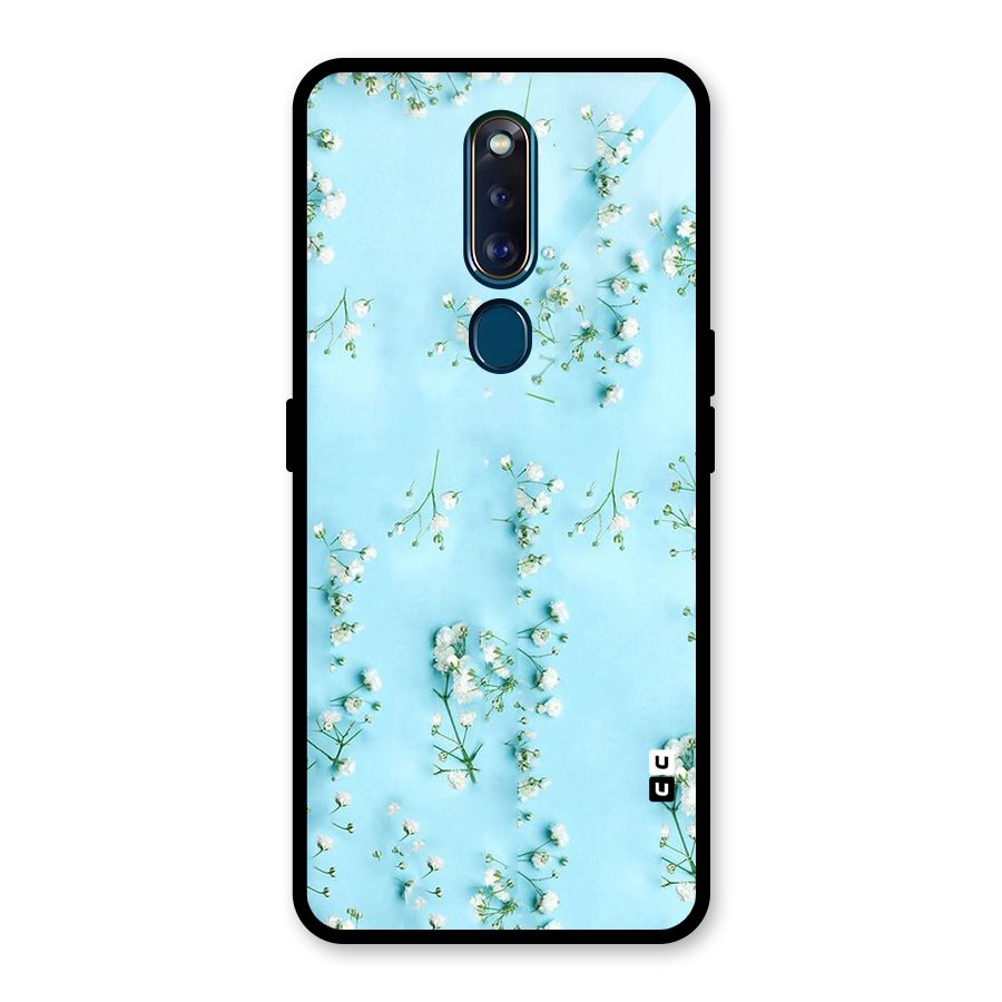 White Lily Design Glass Back Case for Oppo F11 Pro