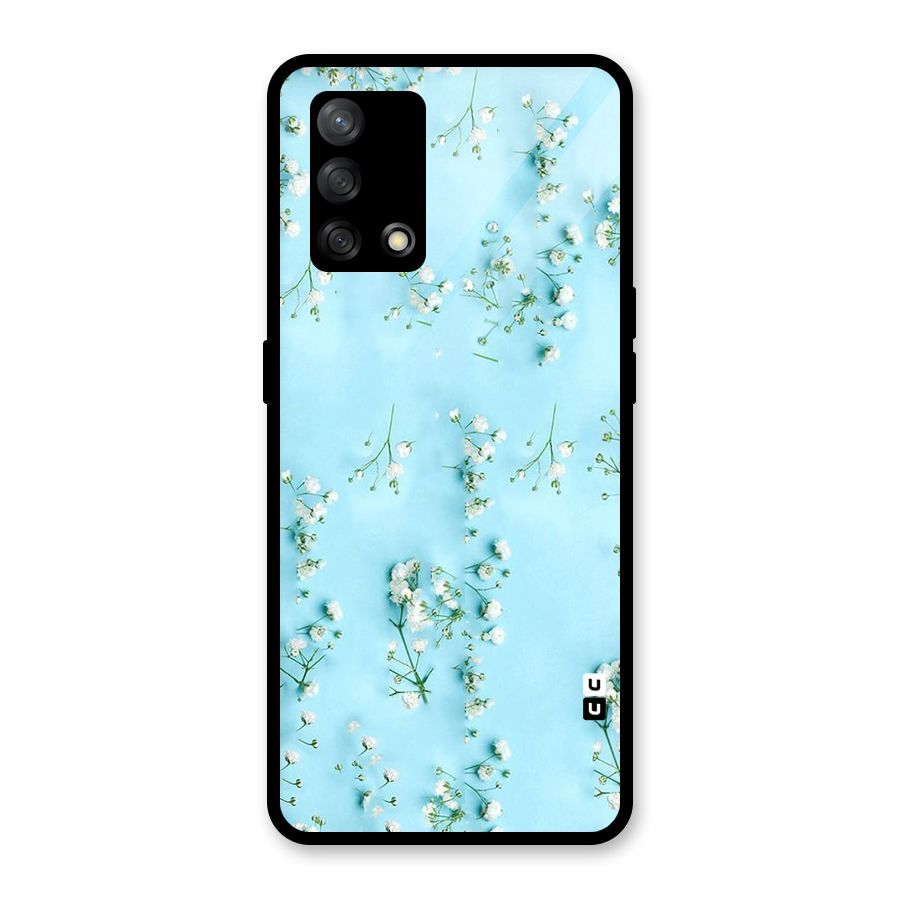 White Lily Design Glass Back Case for Oppo F19