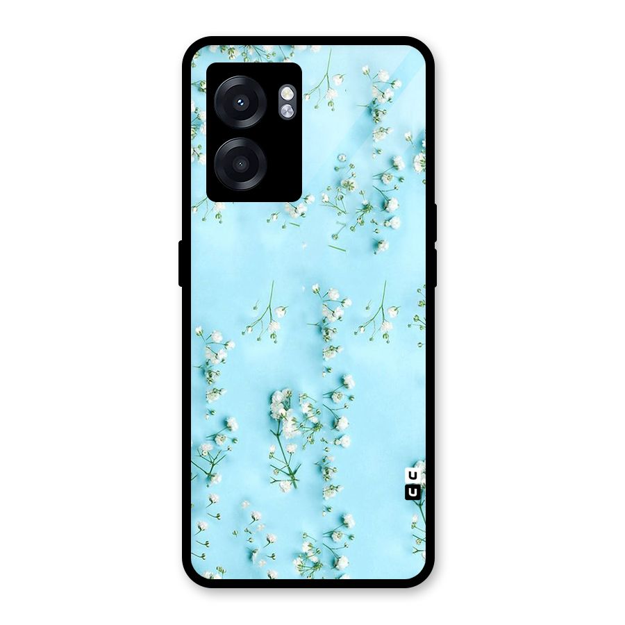 White Lily Design Glass Back Case for Oppo K10 (5G)