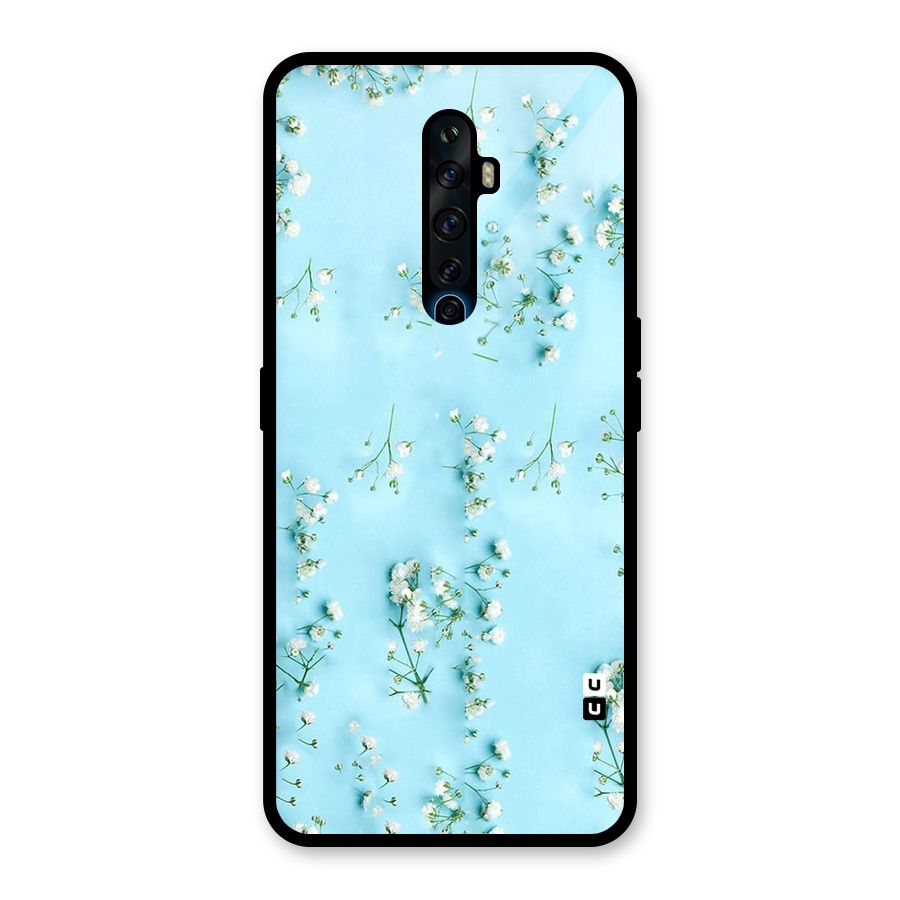 White Lily Design Glass Back Case for Oppo Reno2 F
