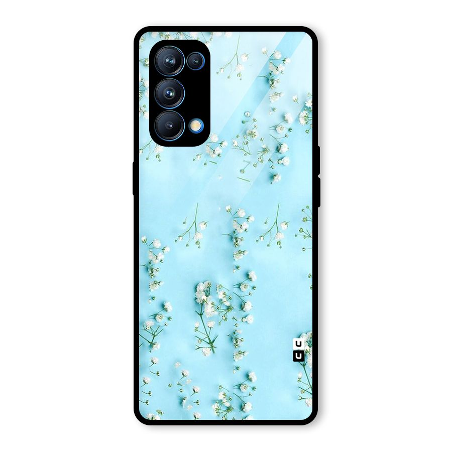 White Lily Design Glass Back Case for Oppo Reno5 Pro 5G
