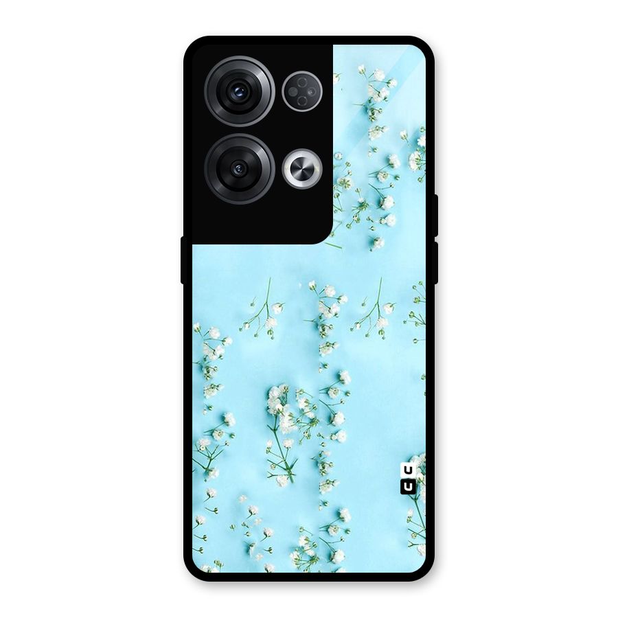 White Lily Design Glass Back Case for Oppo Reno8 Pro 5G