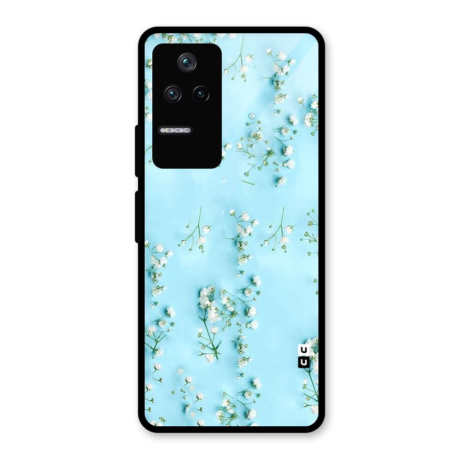 White Lily Design Glass Back Case for Poco F4 5G