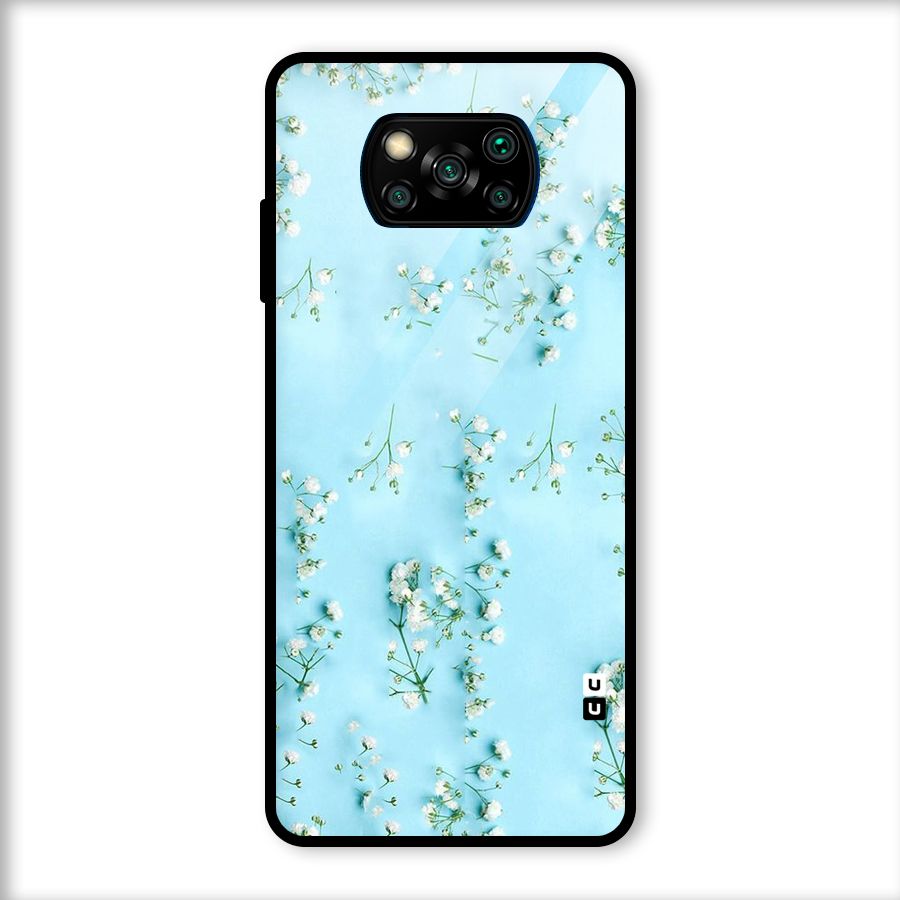 White Lily Design Glass Back Case for Poco X3