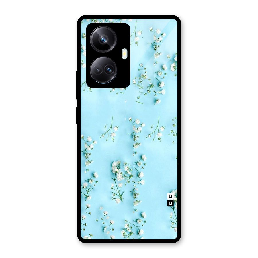 White Lily Design Glass Back Case for Realme 10 Pro Plus