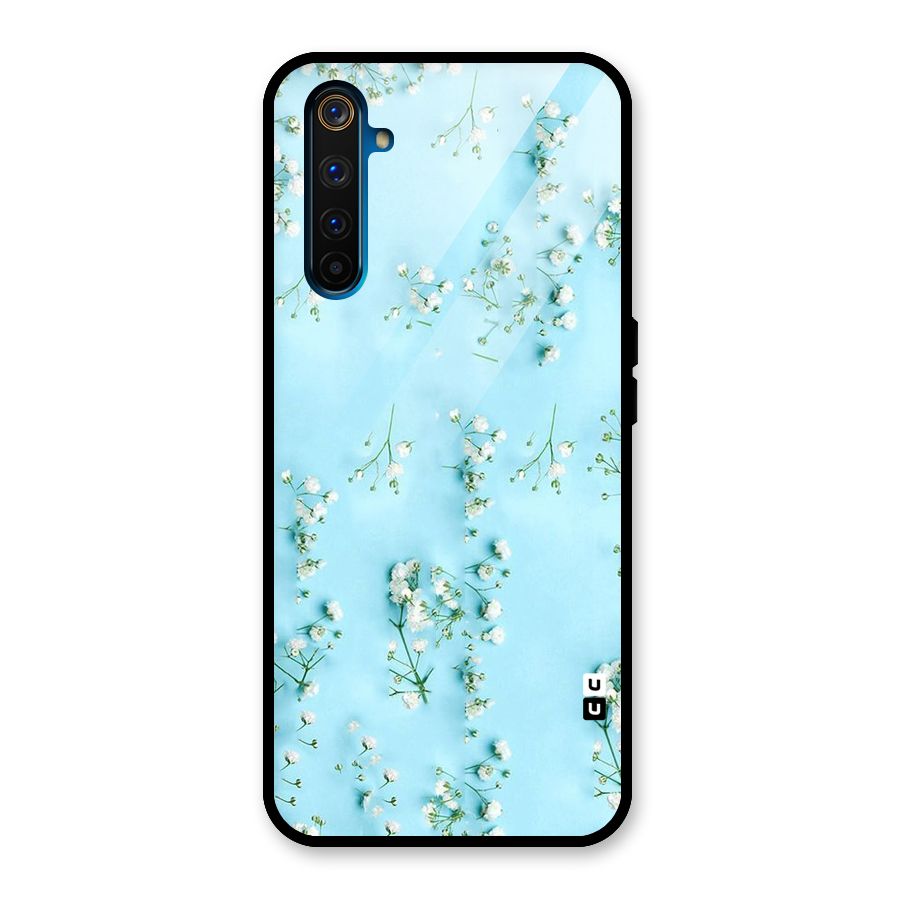 White Lily Design Glass Back Case for Realme 6 Pro