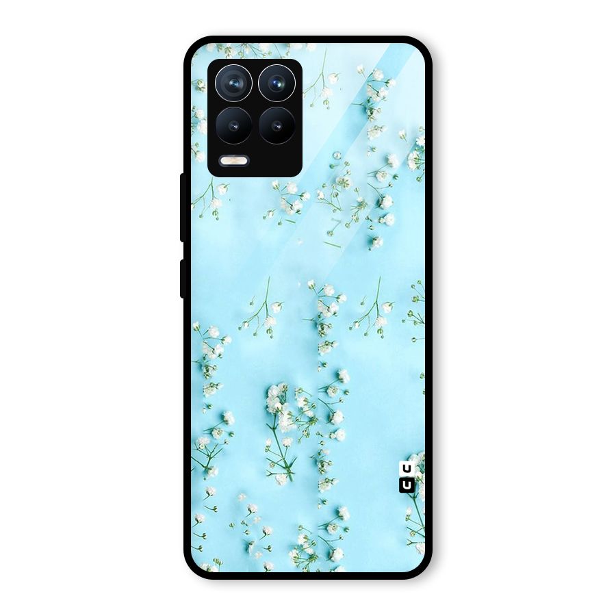 White Lily Design Glass Back Case for Realme 8 Pro