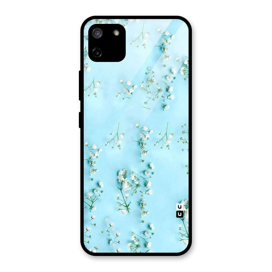 White Lily Design Glass Back Case for Realme C11