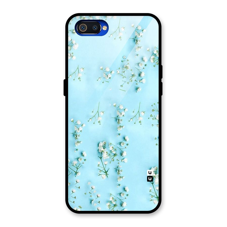 White Lily Design Glass Back Case for Realme C2