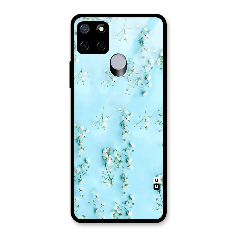 White Lily Design Glass Back Case for Realme Narzo 20