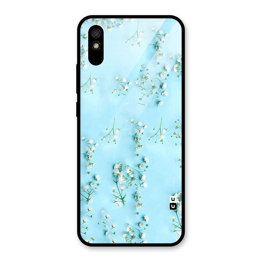 White Lily Design Glass Back Case for Redmi 9A