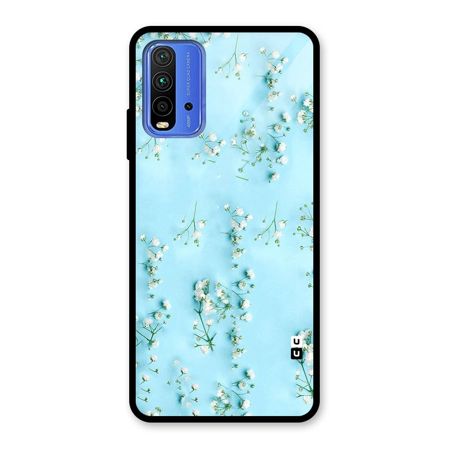 White Lily Design Glass Back Case for Redmi 9 Power