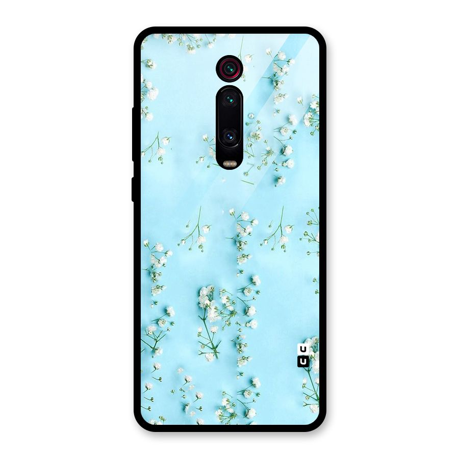 White Lily Design Glass Back Case for Redmi K20 Pro