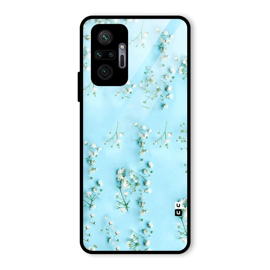 White Lily Design Glass Back Case for Redmi Note 10 Pro