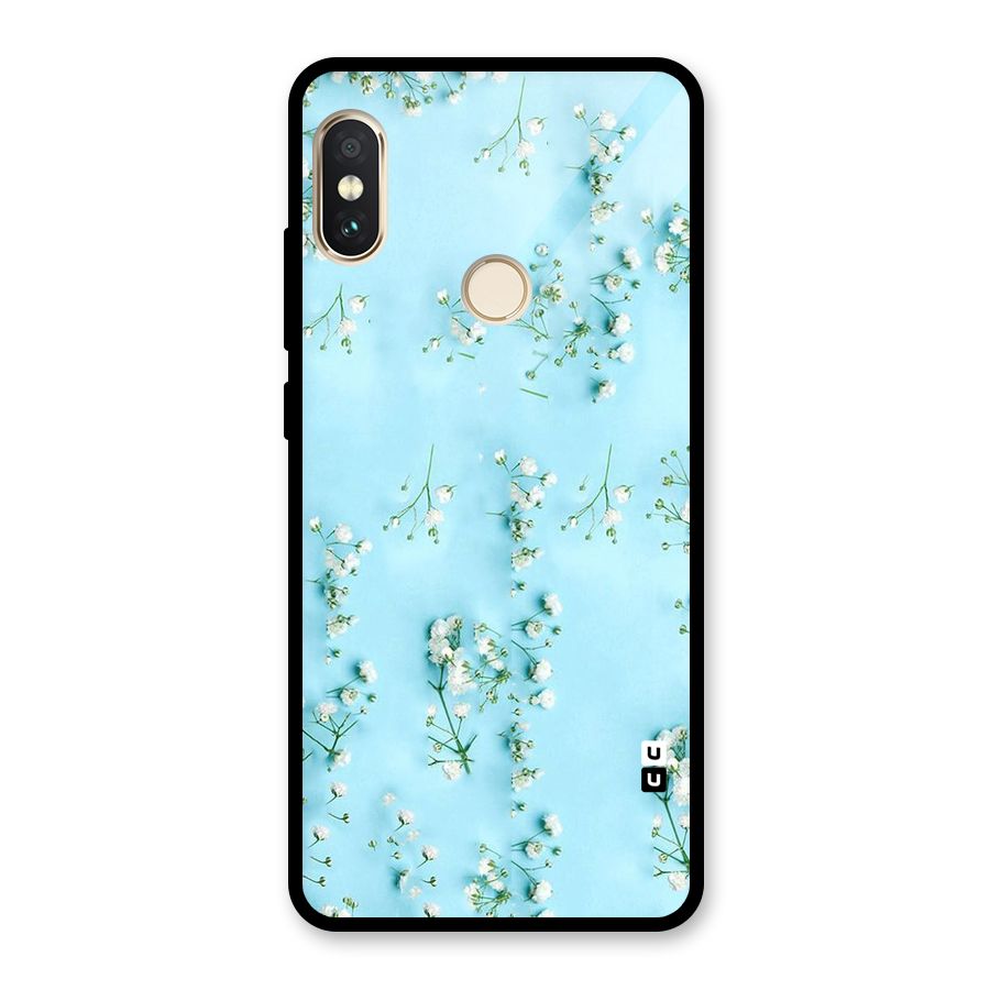 White Lily Design Glass Back Case for Redmi Note 5 Pro